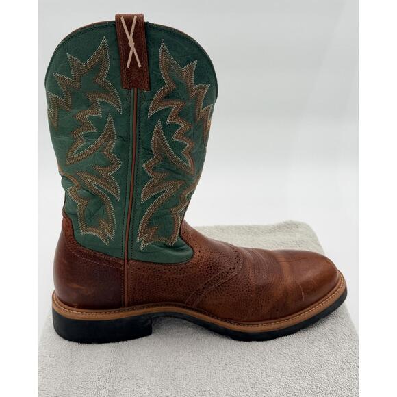 Men's Twisted X Cowboy Boots Brown and Green Leather 13D - Picture 4 of 9